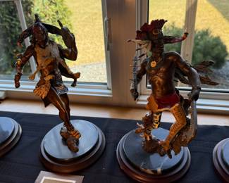 FRANKLIN MINT NATIVE AMERICAN BRONZE SCULPTURE 