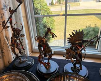 FRANKLIN MINT NATIVE AMERICAN BRONZE SCULPTURE 