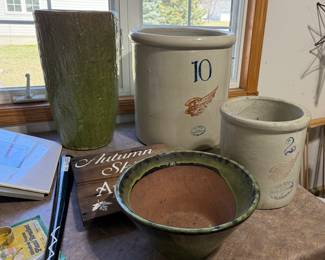 RED WING 10 GALLON AND 2 GALLON CROCKS