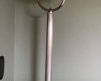 Lot 128 | Metal Floor Lamp Frosted Swirl Glass