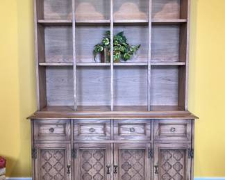 Lot 90 | Vintage Wood Storage Hutch w Cabinet