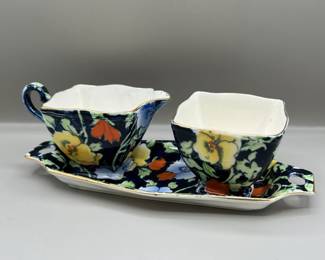 Lot 35 | Royal Winton Antique Cream & Sugar w Dish Tray