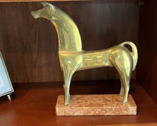 Lot 82 | Solid Brass Horse on Marble Plinth