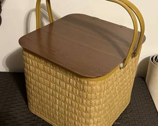 Lot 242 | Metal Handled Woven Picnic Basket