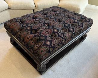 Lot 76 | Tufted Upholstered Wood Ottoman Footstool