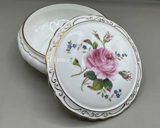 Lot 9 | Coalport Birbeck Rose Bone China Powder Dish w