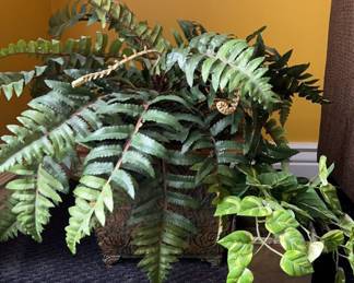 Lot 112 | Pair of Artificial Plants in Metal Pots, one