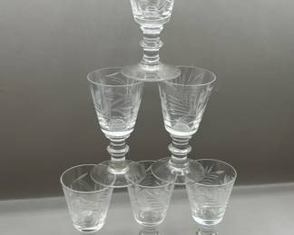 Lot 22 | Cut Crystal Cordial Glasses Drinkware