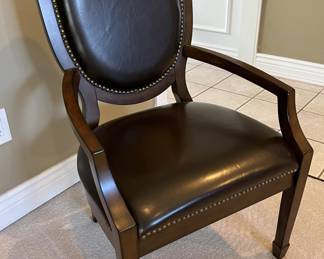 Lot 78 | Nailhead & Leather Wooden Armchair