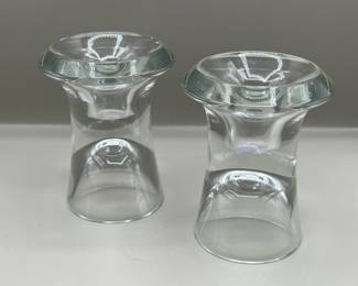 Lot 11 | Danish Modern Heavy Glass Candlesticks