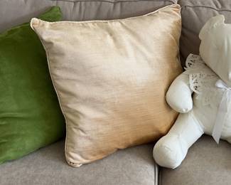 Lot 102 | Throw Pillows & Shabby Chic Teddy Bear