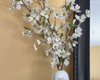 Lot 103 | Asian Pastel Vase with Faux Cherry Blossom Stems