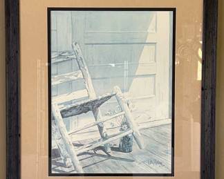 Lot 119 | Large Framed Betty Malone Art Print Porch Chair