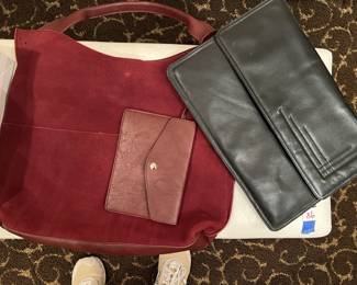 Lot 318 | Leather Clutch Purse, Tote Bag Purse