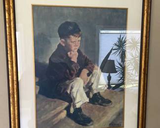 Lot 120 | Framed Stevens Art Print Sad lil Lad