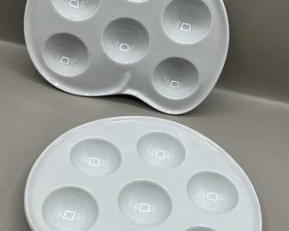 Lot 26 | Pair of Escargot Tray Plates Ovensafe