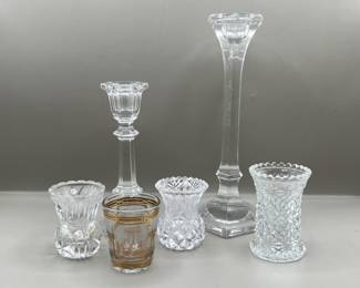 Lot 39 | Glass Candlesticks Vases Etc