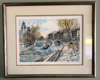 Lot 130 | Camptier Pencil Signed Watercolor Lithograph