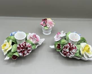 Lot 7 | Radnor Staffordshire Rose Candlestick Holders