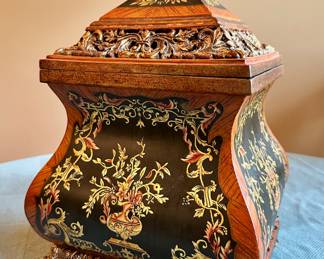 Castilian Imports asian inspired hand painted wooden box.