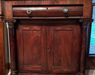 Mahogany American Empire paw-foot server chest.