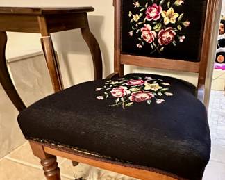 Eastlake needlepoint chair.
