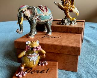 Various Jere trinket boxes.