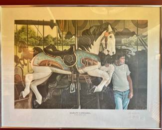 "Guelph Carousel" lithograph by Ken Danby, commissioned in 1970's to raise funds to restore a 1920's carousel located in Guelph, Ontario, Canada.
