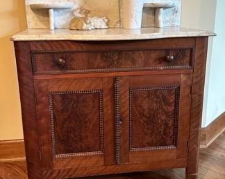 Marble top wash stand.