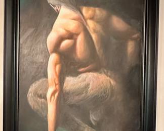 Painting of "Faun". Signed but artist name not identified.