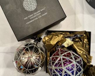Large collection of Waterford Times Square Ball collection ornaments.