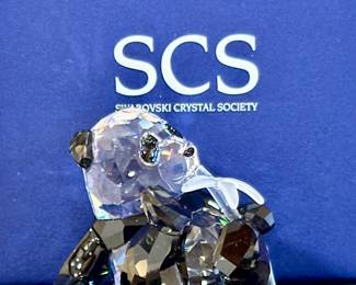 Swarovski crystal panda bear with box.