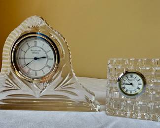 Waterford Crystal various desk clocks.