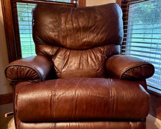 Chestnut brown La-Z-Boy manual recliner.