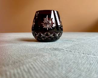 Ruby red Waterford votive.