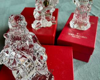 Various Waterford Santas.