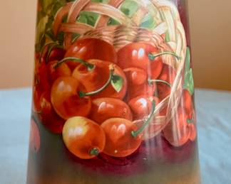 Vase with hand-painted fruit design, ca 1890.