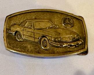 Vintage Mercedes Benz brass belt buckle.
