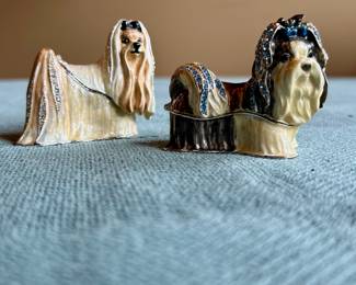 Shitzu trinket boxes.
