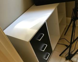 3 section, 3 drawer, 2 shelves cabinet