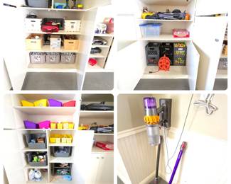 Some of garage items to be inventoried include Dyson vacuum, golf balls, tools, bins ... more being sorted and priced.