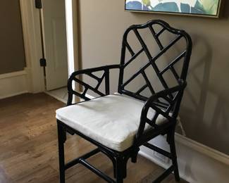 Black bamboo look side chair