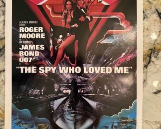 The Spy Who Loved Me James Bond Poster in Mint Condition from the 1970s. Rare size: 15 1/2" by 10 1/4" -