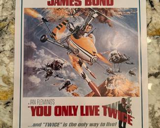 James Bond Poster in Mint Condition from the 1970s. Rare size: 15 1/2" by 10 1/4"