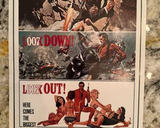 James Bond Poster in Mint Condition from the 1970s. Rare size: 15 1/2" by 10 1/4"