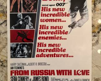 James Bond Poster in Mint Condition from the 1970s. Rare size: 15 1/2" by 10 1/4"