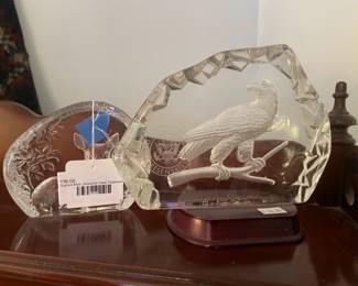 Signed Mats Jonasson Deer Paperweight