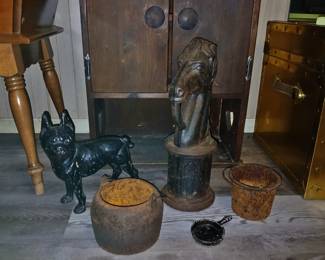 Cast iron horse head hitching post and more