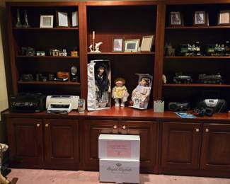 6 piece wall bookcase & cabinet (3 top, 3 base units)