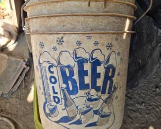Vintage, Rare "Cold Beer" 5 gallon pail bucket